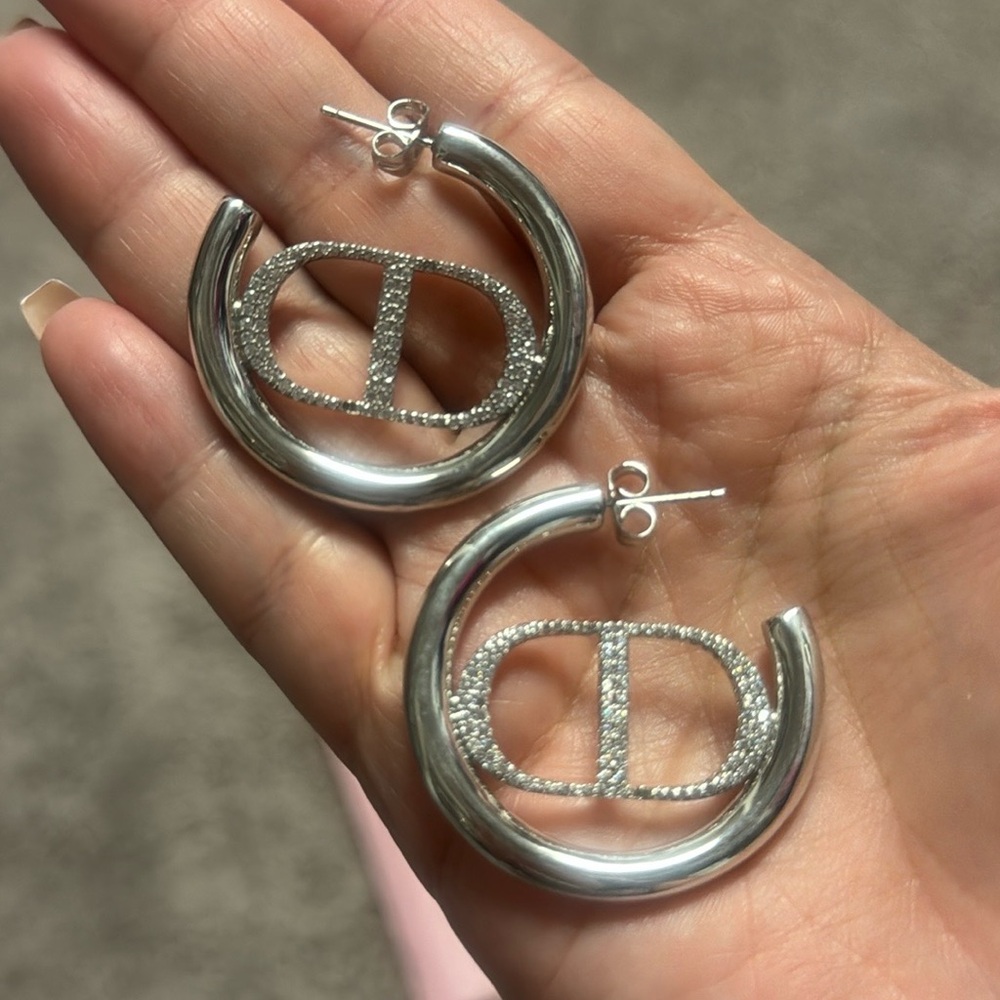 18k white gold plated earrings